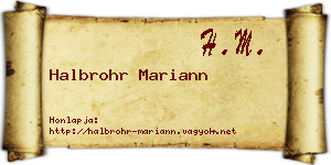 Halbrohr Mariann névjegykártya